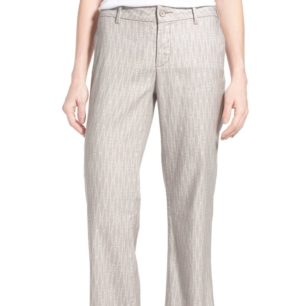 NYDJ Claire Linen Trouser Macrame Print Sz 16 Long